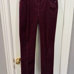 TALBOTS straight leg burgundy corduroy pants—Size 2